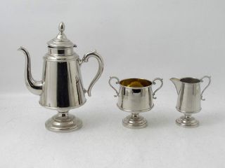Antique Elegant Empire Stile Silver Tea Coffee Set