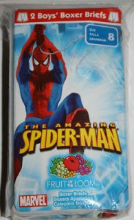   the Loom Spiderman 2 Pack Boy Boxer Briefs Size 8 23.5 in 52 59 lb NIP
