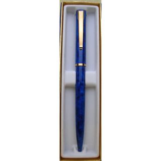   ALLURE BLUE & GOLD BALLPOINT PEN NEW IN BOX CAP ACTIVAT MADE IN FRANCE