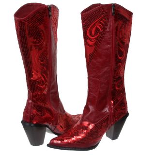 red sequin boot in Boots