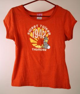 Disney Jerry Leigh THUMPER Orange Graphic Knit Top Tee Shirt XLarge 
