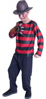 Boys Freddy Kruger Halloween Nightmare Elm Street Fancy Dress Costume 