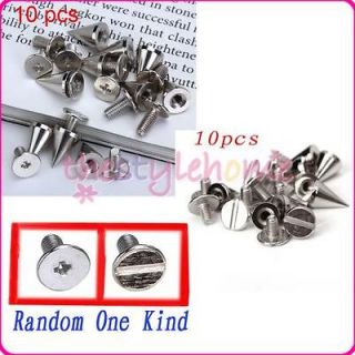 10 Sets 10mm Cone Screwback Spikes DIY Project Studs Silver Copper