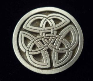Pewter Buttons FIVE Celtic Tri Knot Shank Buttons 5/8 inch, Sewing 