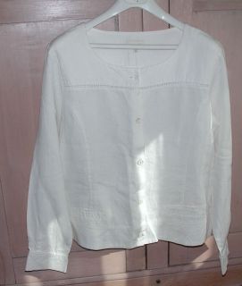 ARMOR LUX   made in France   100% linen ivory veste blouse   42 / 10
