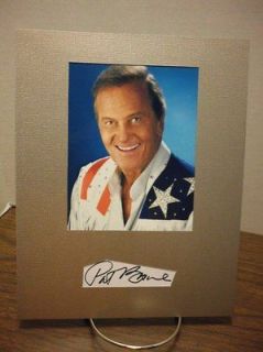 Pat Boone Autograph GREAT SINGER Display Signed Signature COA 