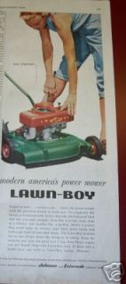 1965 Antique Lawn Boy Mower Easy Starting Color Ad