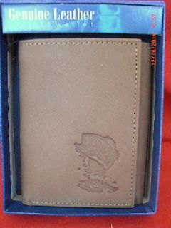 New Saddle Mate Genuine Brown Leather Trifold Wallet