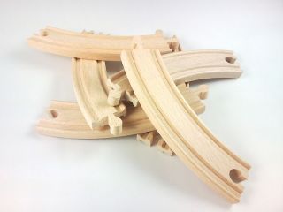   Curved Wooden Train Tracks Fit Thomas Brio Chuggington Maxim Set