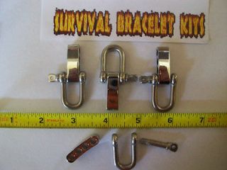 Newly listed 4 Adjustable stainless steel shackles for making survival 