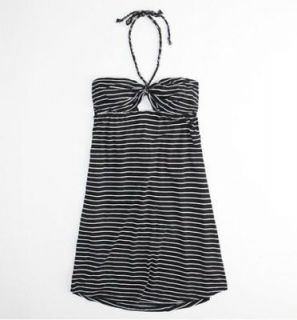 New Womens/Girls Black/White Stripe Volcom Swim Suit Cover Up Summer 