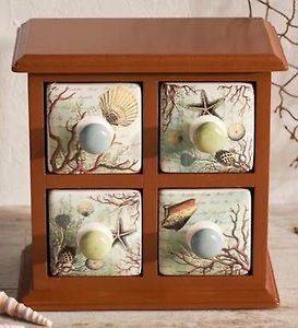 SEA BREEZE APOTHECARY CHEST / 4 DRAWERS ~ NEW & MIB