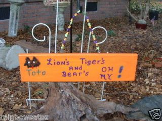 The Wizard of Oz TOTO Handpainted Wooden Sign Lions,Tigers and 