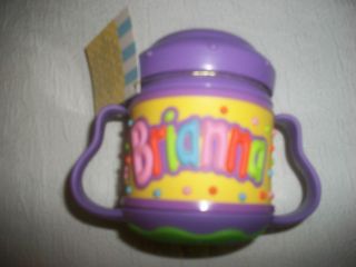 NEW BRIANNA SIPPY CUP PURPLE PERSONALIZED NON SPILL VALVE