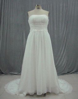 Davids Bridal Ivory Chiffon A Line Gown   Style 9V9743   Size 22