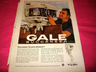   Vintage Ad ~ GALE Outboard Motors ~ Buccaneer ~ Galesburg, Illinois