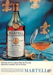1964 Martell French Cognac   Bottle, Vintage Ad