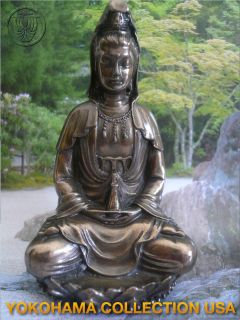   Asian Kuan Yin Kannon Goddess of Marcy Buddha Lady Bronze Statue/ SM