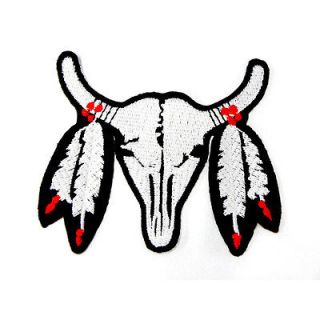 I0163 Indian American Fur Buffalo 3 Sew or Iron On Patch Embroidered 