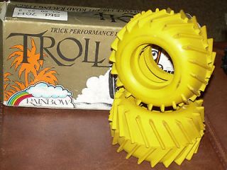 VINTAGE YELLOW TROLL TRACTOR REAR TIRES VERY NICE NEW OLD STOCK 