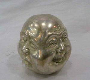 chinese tibet Small 4 faces buddha head statue