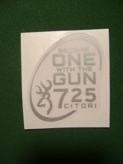 Browning Become One with the Gun 725 Citori Window Clear Stickers