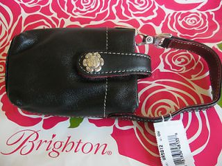 BRIGHTON Black Leather Cell Phone Case New With Tags Retail $80.00