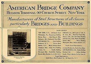 1915 Ad American Steel Barnheisel Building Bridge Construction 