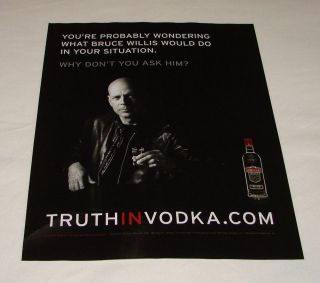 2010 Sobieski Vodka ad page ~ BRUCE WILLIS