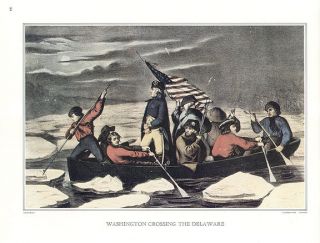 CURRIER & IVES print WASHINGTON CROSSING THE DELAWARE