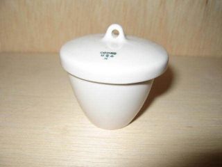 Coors USA Pharmacy Laboratory Porcelain Crucible Cup With Lid