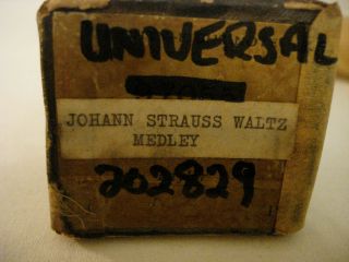 VINTAGE UNIVERSAL HAND PLAYED PLAYER PIANO ROLL #202829 JOHAN STRAUSS 