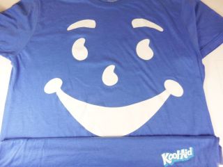Mens T Shirt kool aid face kids drink happy art blue size sz L large