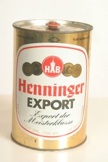 Henninger Export Beer Can, Gallon Can from the 70s (Gallon  5 Liter 