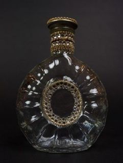Remy Martin Beautiful Bejeweled Crystal Bottle Decanter w/Matching 