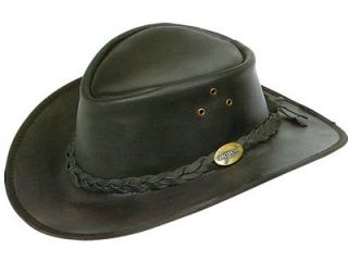 Jacaru PIONEER Leather Hat Black AUSTRALIAN MADE ML