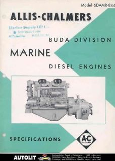 1957 Allis Chalmers Buda 844 Marine Engine Brochure