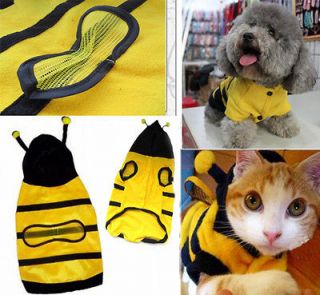 Cute Pet Dog Cat Bumble Bee Dress Up Costume Apparel Doggie Hoodies 