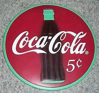 Newly listed COCA COLA 8 POLY RESIN BUTTON W/ BOTTLE SIGN MIB
