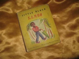 RARE Antique Childrens Book LITTLE BLACK SAMBO 1945 Lamplighter 