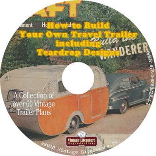 How To Build Vintage Camper Trailer TearDrop Plans CD