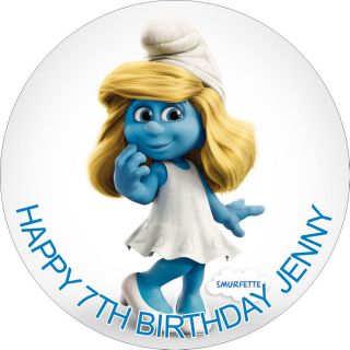 SMURFETTE ICING BIRTHDAY CAKE TOPPERS