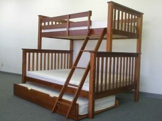 BUNK BED Twin over Full Mission style in Expresso with Twin Trundle