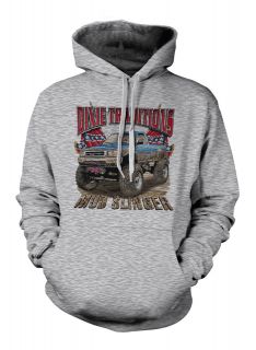 Dixie Traditions Mud Slinger Rebel Flag Chevy Truck Southern Hoodie 