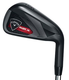 New 2012 Callaway Golf Razr X Black Irons Steel Uniflex 4 PW,AW Right 