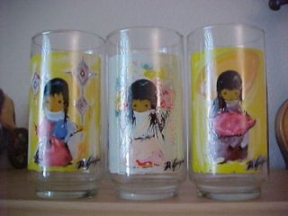 SET OF 3 DE GRAZIA SOUTHWESTERN CHILDREN GLASSES   JLC33