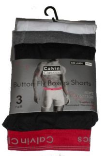 12x New Men’s Calvin Classics Button Fly Boxers Red waistband Shorts 