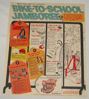 1963 Western Auto bicycles ad ~ BIKE TO SCHOOL JAMBOREE