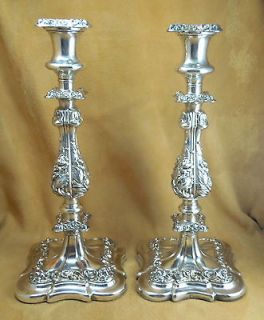 Antique Sheffield Silverplate Candlesticks, Stamped England w 