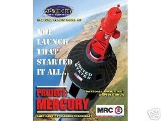 MRC 62001 ATOMIC CITY PROJECT MERCURY Capsule W/Escape Tower PLASTIC 